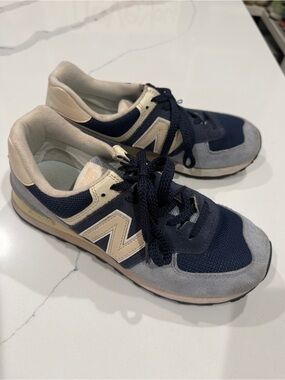 New Balance Navy & Light Blue Lace-Up Sneakers
